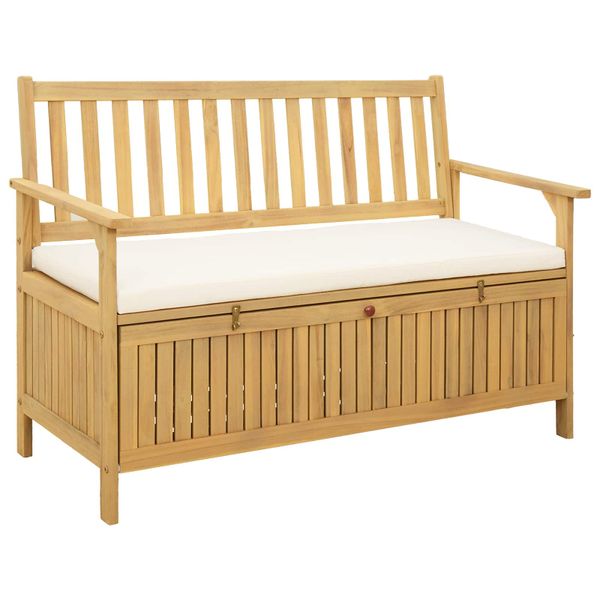 vidaXL Úložná lavička s vankúšom s úložiskom 120 x 63 x 84 cm