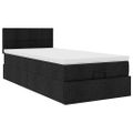 vidaXL Osmanská posteľ s matracom čierna 90x200 cm látka