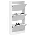 vidaXL Botník biely 60x21x125,5 cm kompozitné drevo