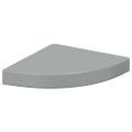 vidaXL Plávajúce rohové police 2 ks, lesklé sivé 25x25x3,8 cm, MDF