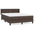 vidaXL Boxspring posteľ s matracom hnedá 140x190 cm umelá koža