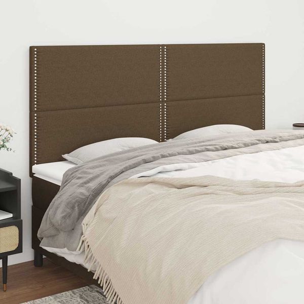 vidaXL Čelo postele tmavohnedé 160x5x118/128 cm látkové