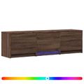 vidaXL TV skriňa s LED 140 x 34 x 40 cm Hnedý dub Konštruované drevo