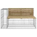 vidaXL Záhradná lavička gabiónový dizajn 122x71x65,5cm impr. borovica