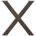 vidaXL Nohy k jedálenskému stolu v tvare X, 3 ks, prírodná oceľ, 80 x (72-73) cm, oceľ