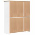 vidaXL Šatník BODO biely a hnedý 146x53,5x173 cm masívna borovica