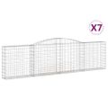 vidaXL Oblúkové gabiónové koše 7ks 400x30x100/120cm pozinkované železo