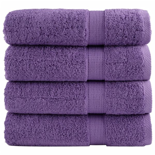 vidaXL Prémiové osušky SOLUND 4 ks fialové 100x150 cm 600 g/m2