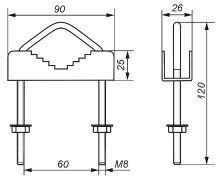Anténny strmeň OZ-60 M8, max. priemer 60 mm Anténní třmen OZ-60 M8, max. průměr 60 mm