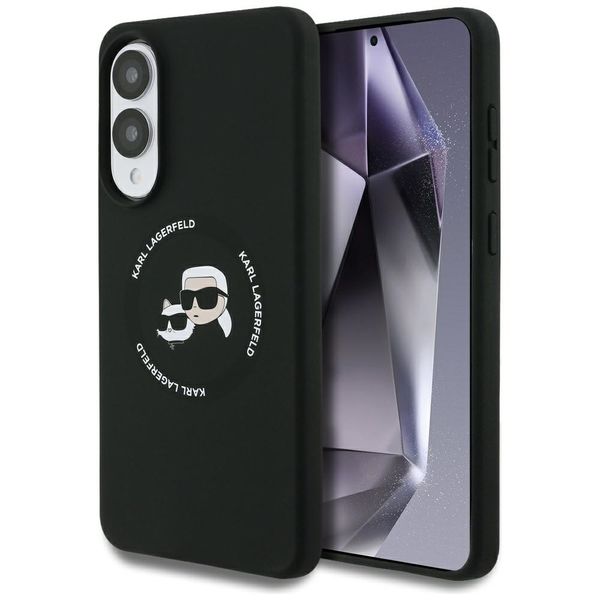 Puzdro Karl Lagerfeld pre Samsung Galaxy S25 Edge MAGNETICKÉ SILIKÓNOVÉ DVOJITÉ HLAVY čierna