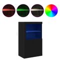 vidaXL LED komoda 60,5 x 37 x 100 cm Kompozitné drevo Čierny dub