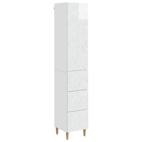 vidaXL Sada skríň 2 pcs Biela s vysokým leskom 33 x 34,5 x 90 cm