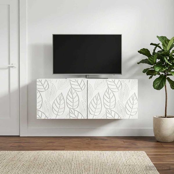 vidaXL Nástenná TV skrinka 98 x 31 cm Biela Kompozitné drevo Nástenný