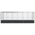 vidaXL Voliéra s nadstavcom strieborná 625x207x212 cm oceľ