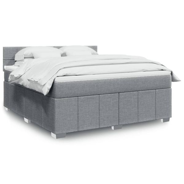 vidaXL Boxspring posteľ s matracom bledosivá 180x200 cm látka