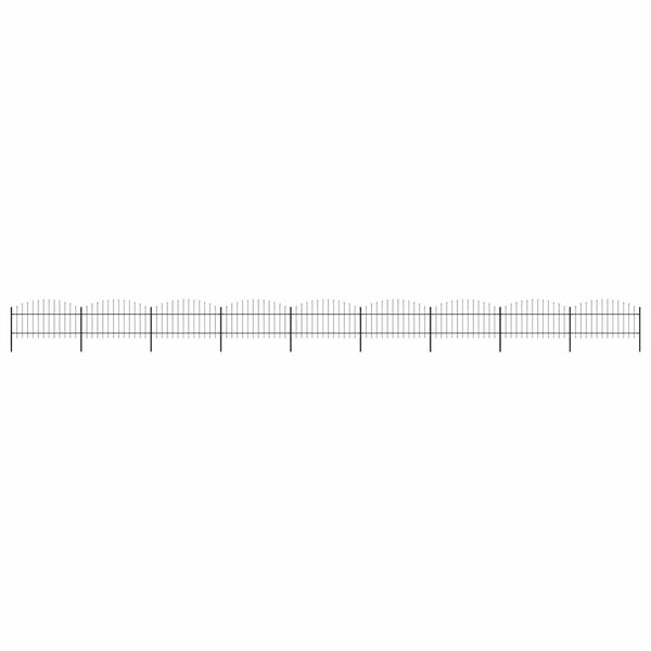 vidaXL Záhradný plot s vrchnou časťou z ocele 1603,5x125 cm čierny