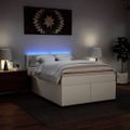 vidaXL Boxspring posteľ s matracom biely 140x190 cm umelá koža