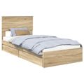 vidaXL Úložná posteľ Sonoma dub 90 x 200 cm Kompozitné drevo