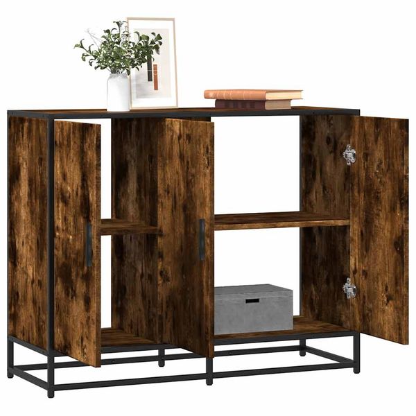 vidaXL Komoda dymový dub 94x35x76 cm kompozitné drevo