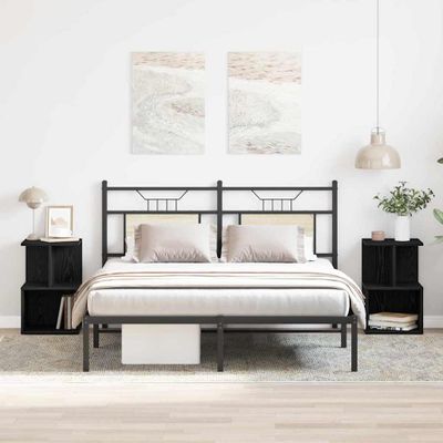 vidaXL Nočný stolík 2 pcs Čierny dub 35 x 35 x 55 cm Kompozitné drevo