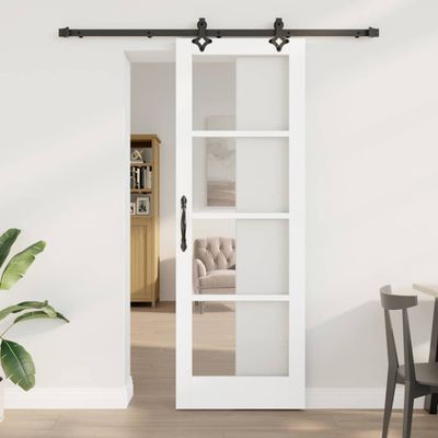 vidaXL Posuvné dvere ORKDAL 73,5 x 211 cm Biela a čierna