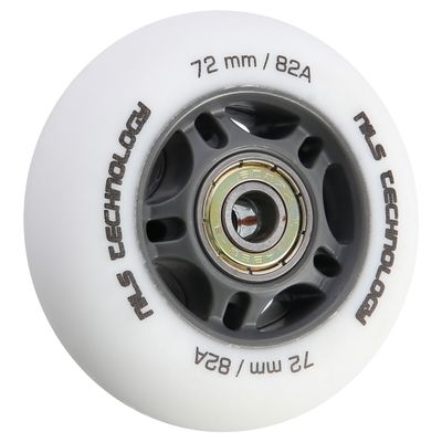 Matné kolieska NILS Extreme PU 72x24 82A s ložiskami ABEC 9, biele, 4 ks
