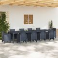 vidaXL Záhradný stôl Antracit 350 x 100 x 74 cm polyratan
