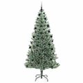 vidaXL Umelý vianočný stromček, snehom obalený, s LED svetlom 210 cm