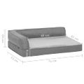 vidaXL Ergonomický matrac pre psa 75x53 cm ľanový vzhľad flís šedý