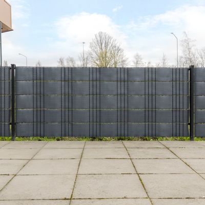 vidaXL Balkónové zásteny 10 ks antracitové 255x19 cm polyratan