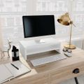 vidaXL Stojan na monitor, biely 42x24x13 cm, kompozitné drevo