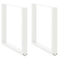 vidaXL Nohy k jedálenskému stolu v tvare U, 2 ks, biele, 80 x (72-73) cm, oceľové