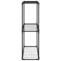 vidaXL 3-podlažný stojan na rastliny Čierna 100 x 32 x 102 cm Oceľ