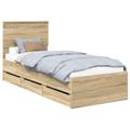 vidaXL Rám postele Sonoma dub 75 x 190 cm Inžinierske drevo
