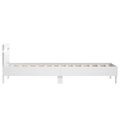 vidaXL Posteľný rám s čelom a LED svetlami biely 90x200 cm
