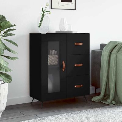 vidaXL Komoda čierna 69,5x34x90 cm kompozitné drevo