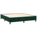 vidaXL Posteľný rám s boxspringom tmavozelený 180x200 cm zamat