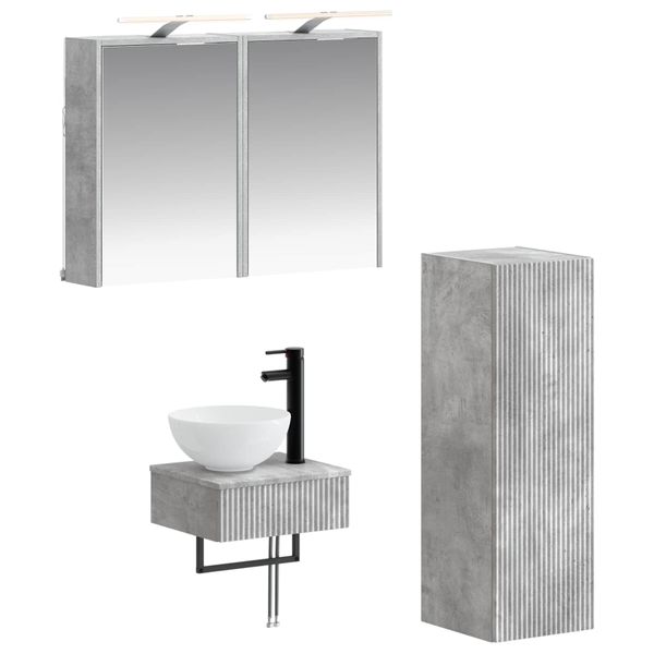 vidaXL Set kabinetov do kúpeľne 4 pcs Betónovo sivá 43 x 16 x 62,5 cm