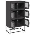 vidaXL Highboard Black 68x39x123 cm Oceľ