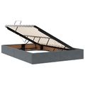 vidaXL Postel s úložným prostorem a matrací Tmavosivá 140 x 190 cm