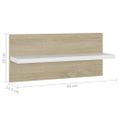 vidaXL Nástenné police 4 ks biele a dub sonoma 40x11,5x18 cm