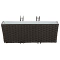 vidaXL Zábradlie 2 ks Čierna 50 x 17 x 17 cm Kov