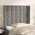 vidaXL Čelo postele so záhybmi bledosivé 93x16x118/128 cm zamat