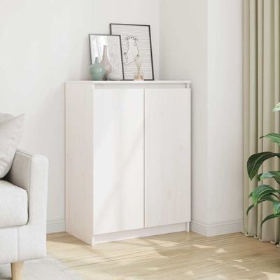 vidaXL Bočná skrinka biela 60x36x84 cm borovicový masív