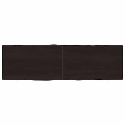 vidaXL Stolová doska tmavohnedá 200x60x(2-6)cm ošetrený masív hrany