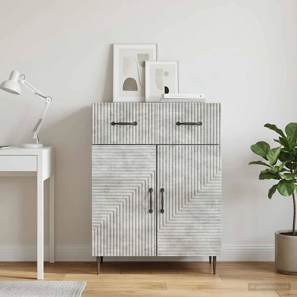 vidaXL Servírovacia skriňa Betónovo sivá 66 x 34,5 x 89,5 cm