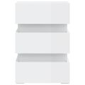 vidaXL Nočný stolík s LED, lesklý biely 45x35x67 cm, kompozitné drevo