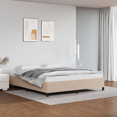 vidaXL Posteľný rám bez matraca kapučínový 160x200 cm umelá koža
