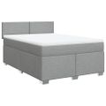 vidaXL Boxspring posteľ s matracom bledosivý 140x190 cm látka