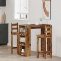 vidaXL Barový stôl s úložným stojanom Old Wood 102x50x103,5 cm